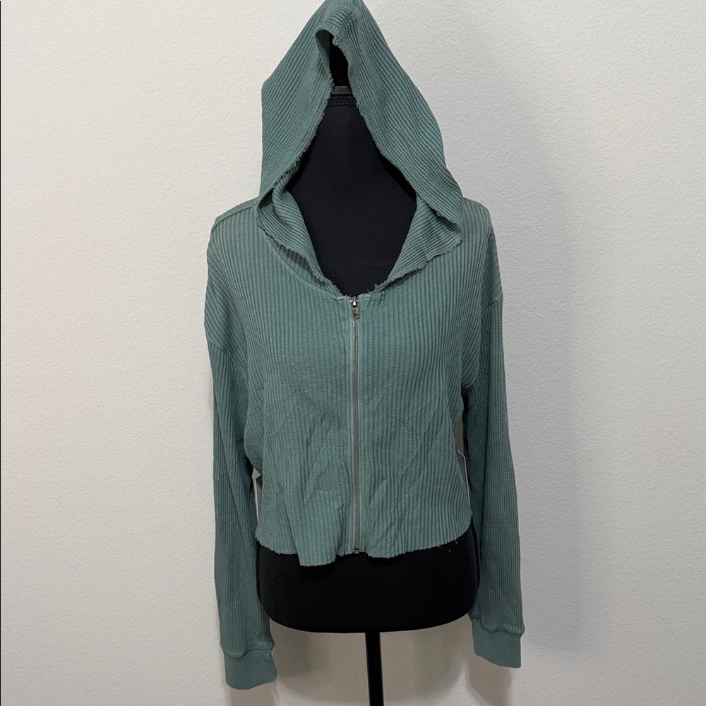 NWT Double Zero Teal Lightweight Waffle Jacket